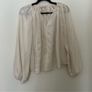 Ivory 💯 Silk Oversized Banana Republic Poet Blouse